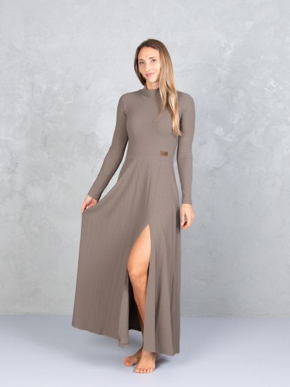 Drexiss šaty AURI LONG SPRING TAUPE GREY