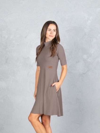 Drexiss šaty AURI SHORT TAUPE GREY