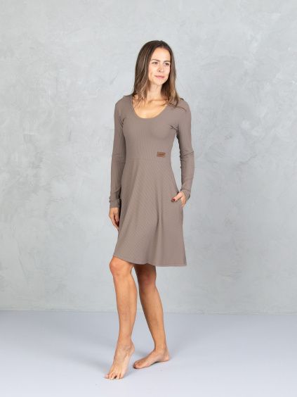 Drexiss šaty LORA SHORT SPRING TAUPE GREY