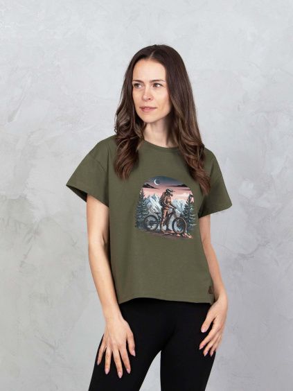 Drexiss tričko FLOW BIKE DARK KHAKI