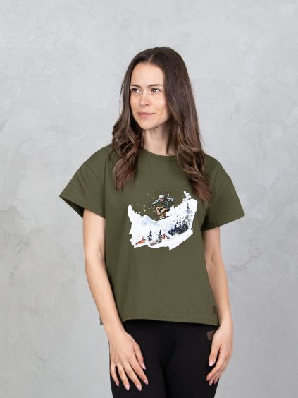 Drexiss tričko FLOW SKI DARK KHAKI