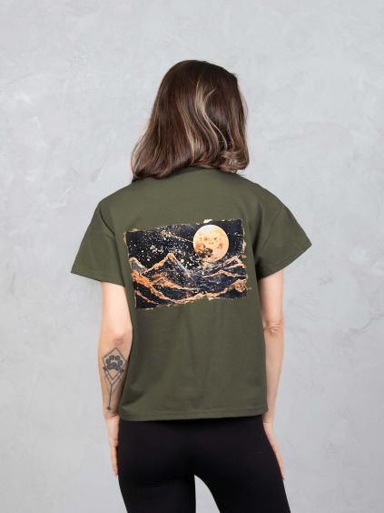 Drexiss tričko FLOW MOONLIGHT DARK KHAKI