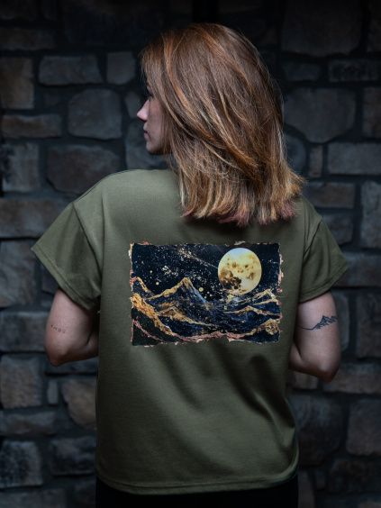 Drexiss tričko FLOW MOONLIGHT DARK KHAKI