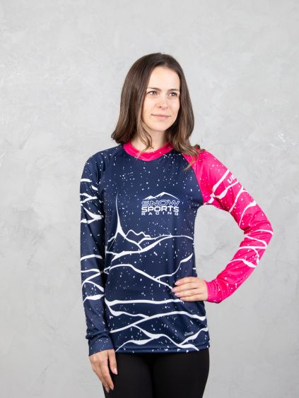 RACING coolmax tričko dl. r. - růžové