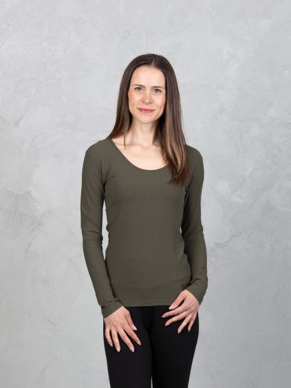 Drexiss tričko KAIRA LONG DARK KHAKI