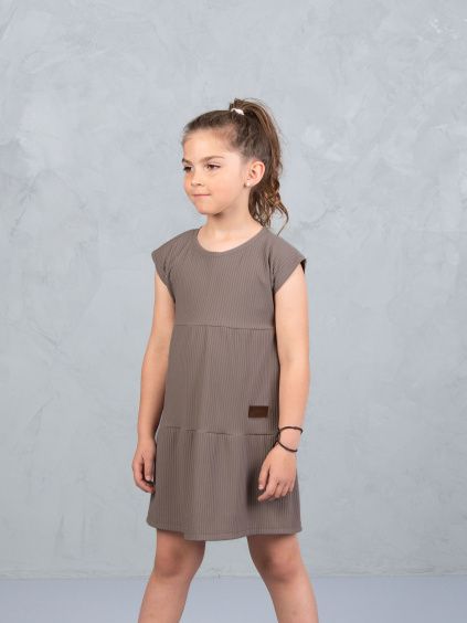 Drexiss dětské šaty SOFIE SILK TAUPE GREY