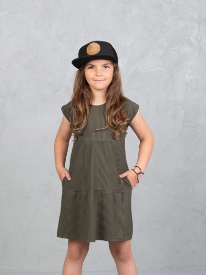 Drexiss dětské šaty SOFIE SILK DARK KHAKI