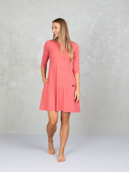 Drexiss šaty SOFIE SILK SPRING KORAL