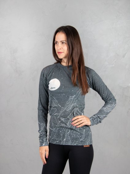 Drexiss ALL DIAMOND BEACH GREY MERINO ACTIVE dlouhý rukáv