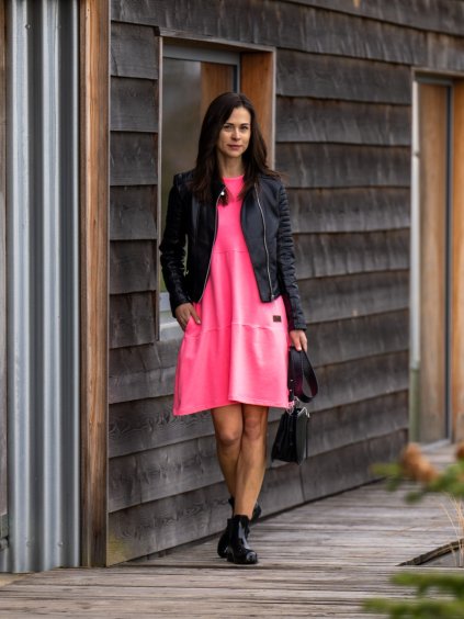 Drexiss podzimní šaty SOFIE NEON PINK