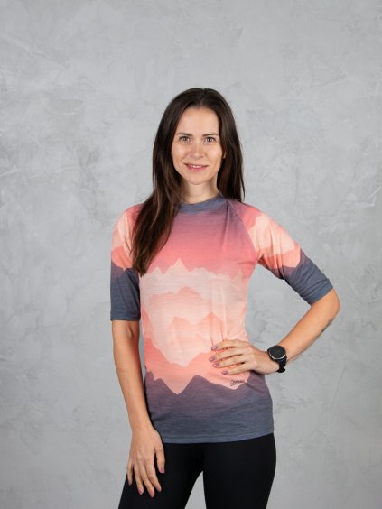 Drexiss ALL SUNSET PINK MERINO ACTIVE krátký rukáv