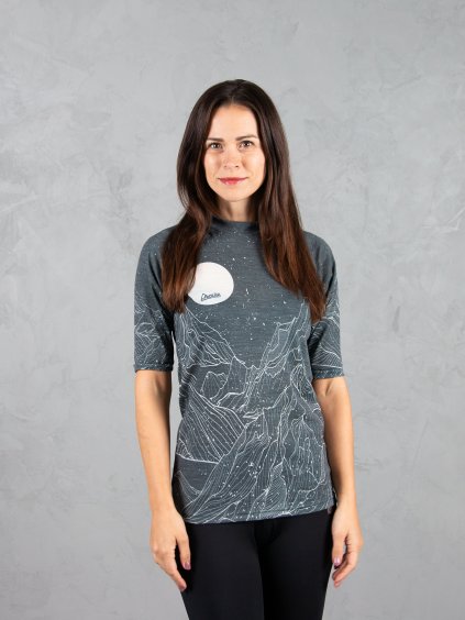 Drexiss ALL DIAMOND BEACH GREY MERINO ACTIVE krátký rukáv