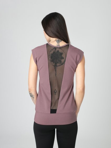 Drexiss tričko YOGA MESH OLD VIOLET