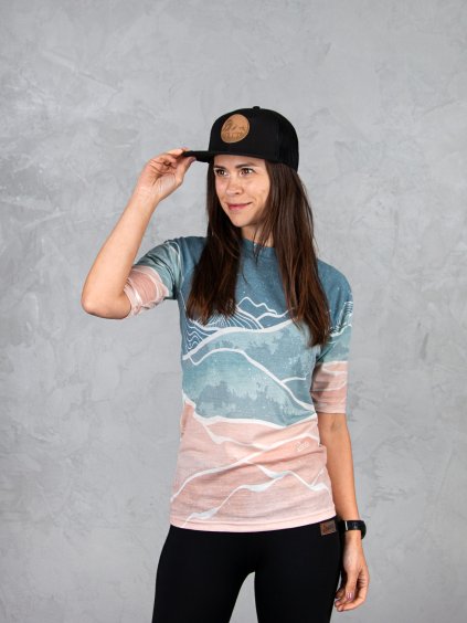 Drexiss ALL DIAMOND BEACH PINK MERINO ACTIVE krátký rukáv