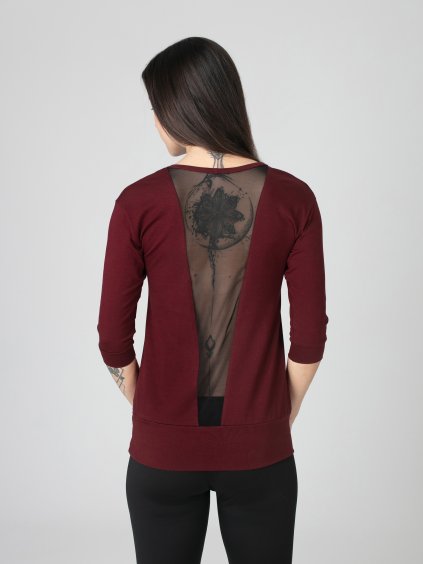Drexiss tričko YOGA SPRING MESH WINE