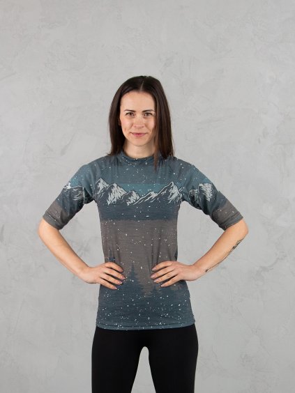 Drexiss ALL MOUNTAINS PETROL MERINO ACTIVE krátký rukáv