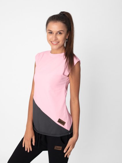 Drexiss tričko LINE SWEET PINK ANTRACIT