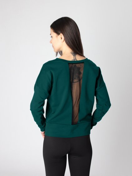 Drexiss dámská mikina YOGA MESH DARK GREEN (2)