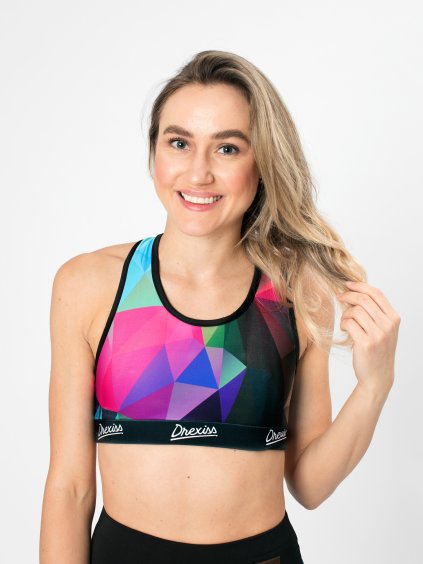 Drexiss sportovní podprsenka SHAPES COLOURS PINK
