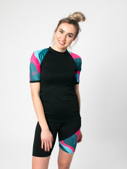 Drexiss funknční coolmax triko WAVES PINK a sportovní kraťasy WAVES PINK krátký rukáv