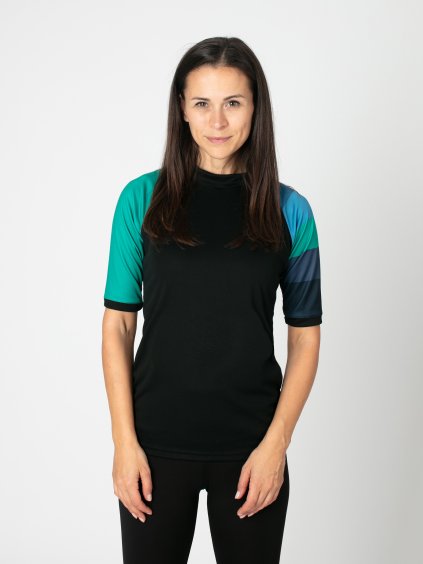 Drexiss ZONE STRIPE GREEN COOLMAX krátký rukáv