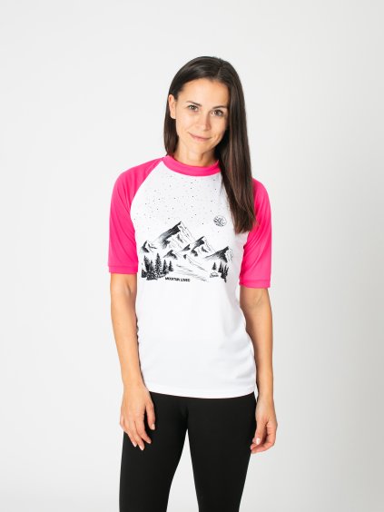 Drexiss FULL MOUNTAIN LOVER PINK COOLMAX krátký rukáv