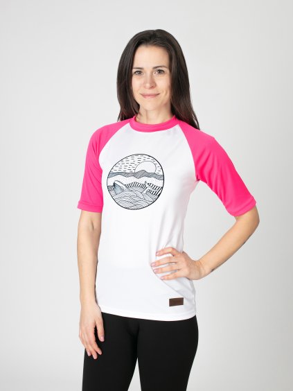 Drexiss FULL WHALE PINK COOLMAX krátký rukáv