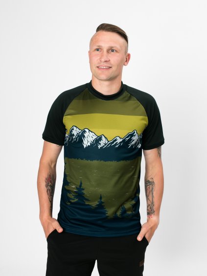 Drexiss pánské FULL MOUNTAINS OLIVE COOLMAX krátký rukáv