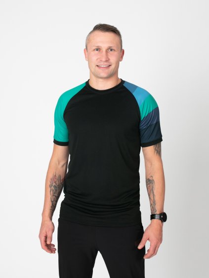 Drexiss pánské ZONE STRIPE GREEN COOLMAX krátký rukáv