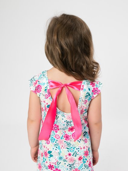 Drexiss dětské letní šaty ANGELIKA PINK FLOWERS záda (2)