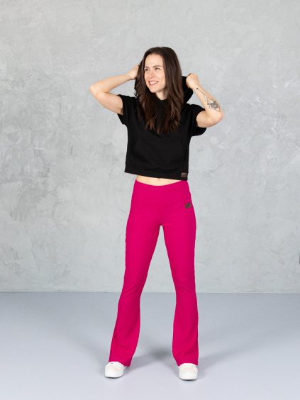 Drexiss kalhoty SPIRIT REALLY PINK, Drexiss dámská crop top mikina YAYA BLACK