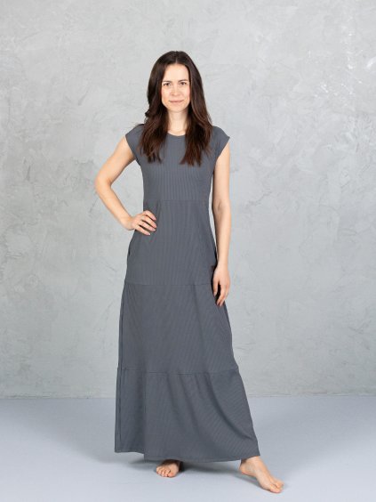 Drexiss šaty SOFIE SILK MAXI ANTRACIT
