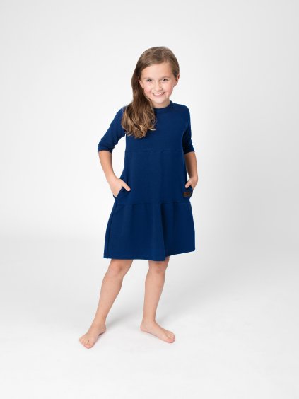 Drexiss dětské podzimní šaty SOFIE DARK BLUE
