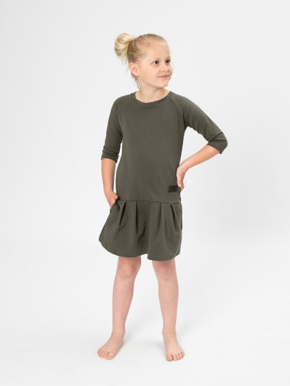 Drexiss dětské podzimní šaty GAB DARK KHAKI