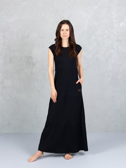 Drexiss šaty SOFIE SILK MAXI BLACK