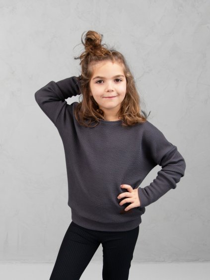Drexiss dětská mikina GLAMOUR ANTRACIT det