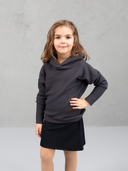 Drexiss dětská mikina NATY ANTRACIT, Drexiss dětská sukně CALLA SHORT BLACK