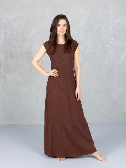 Drexiss šaty SOFIE SILK MAXI COFFEE