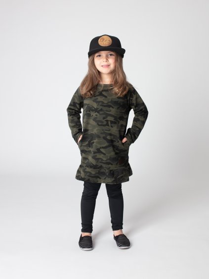Drexiss dětské mikinošaty s kanýrem ARMY