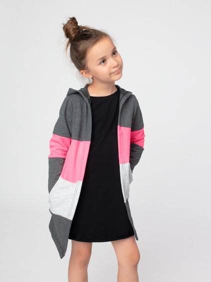 Drexiss dětský kardigan STRIPE NEON PINK