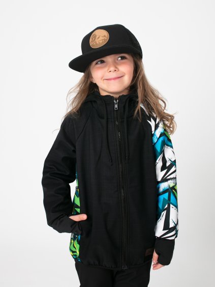 Drexiss softshellová bunda GRAFFITI GREEN, Drexiss kšiltovka BLACK