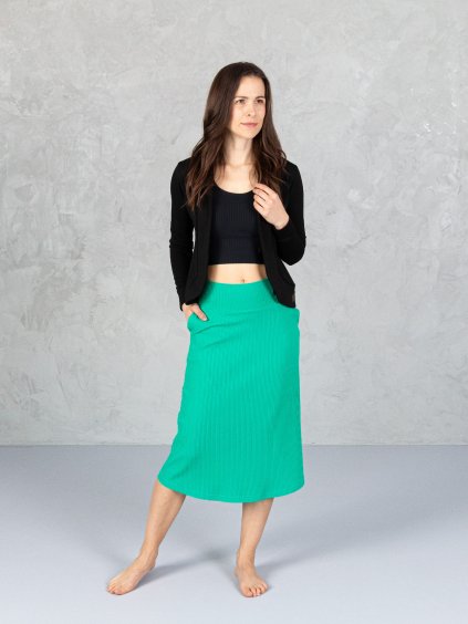 Drexiss sukně CALLA MIDI GREEN, Drexiss tílko GLAM BLACK