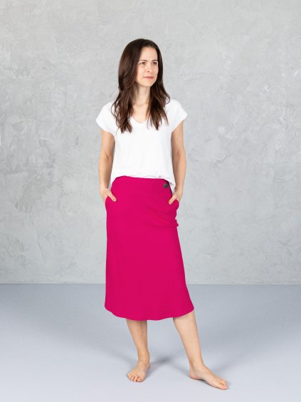 Drexiss sukně CALLA MIDI REALLY PINK, Drexiss tričko RISE WHITE