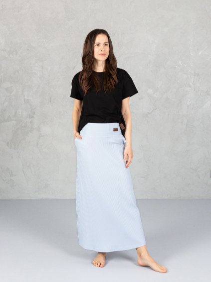 Drexiss sukně CALLA MAXI LIGHT BLUE, Drexiss tričko FLOW BLACK