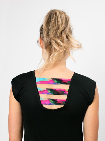 Drexiss CoolMax tričko BLACK SHAPES COLOURS PINK
