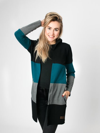 Drexiss kardigan STRIPE SMARAGD