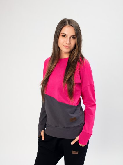 Drexiss dámská mikina BELLA REALLY PINK ANTRACIT