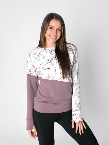 Drexiss dámská mikina BELLA FLOWERS VI OLD VIOLET