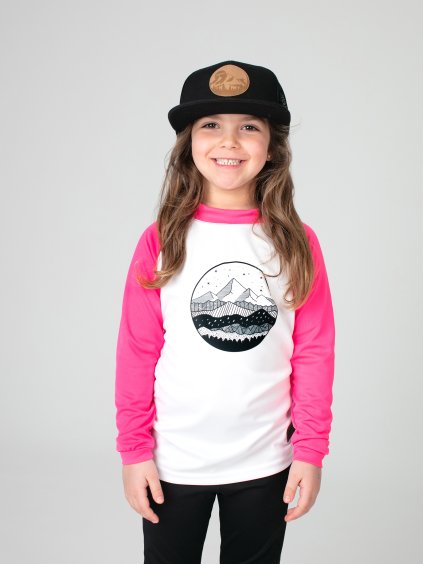 Drexiss FULL MOUNTAINS PINK dlouhý rukáv, Drexiss kšiltovka BLACK