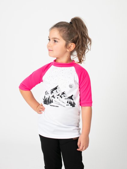 Drexiss FULL MOUNTAIN LOVER PINK COOLMAX krátký rukáv
